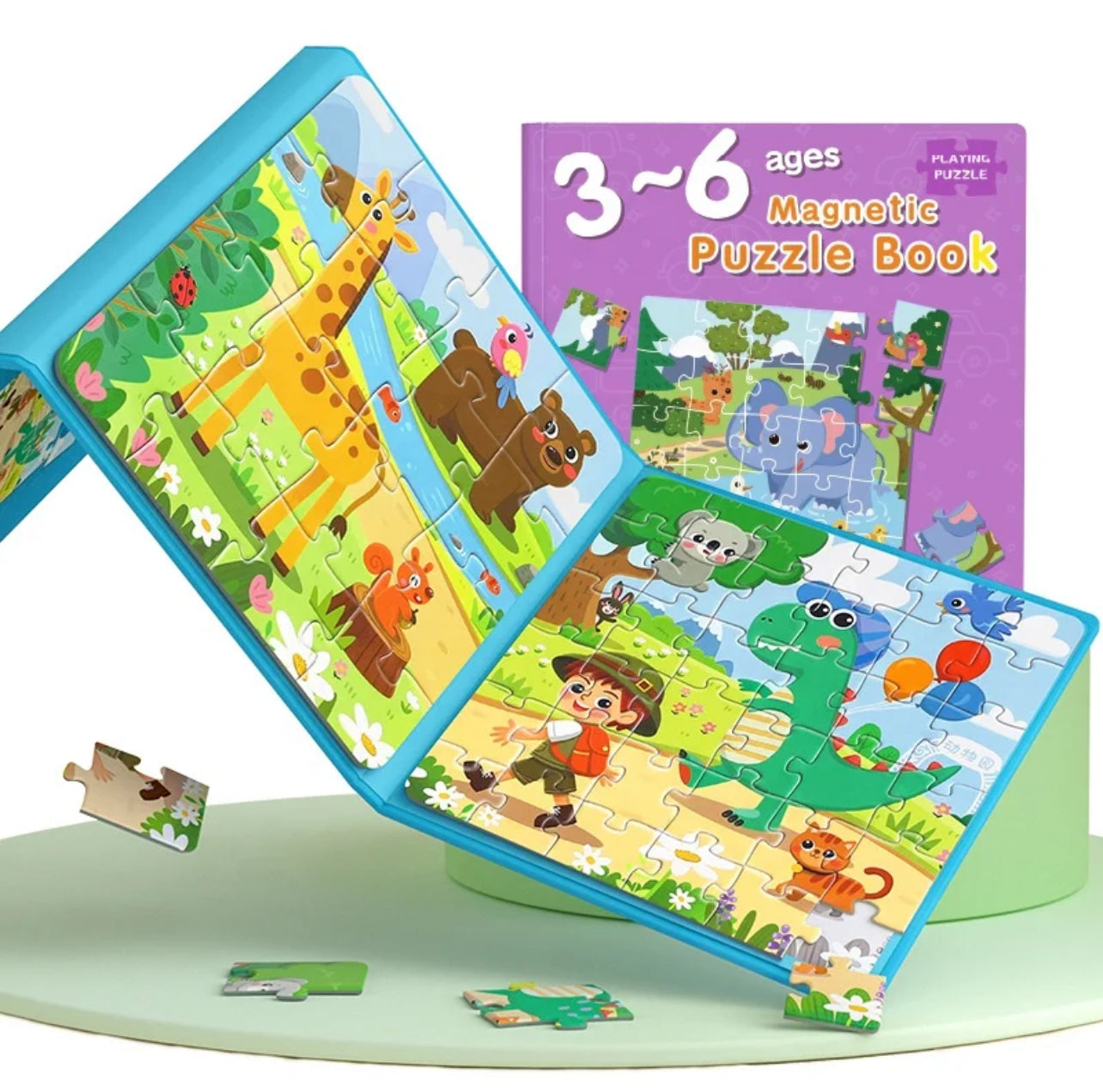 Magnet Puslespil, bog med 3 stk. 1-6 år